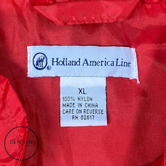 Holland American Line Vintage Men's Nylon Full Zip Sweater Size XL Red - Picture 2 of 11